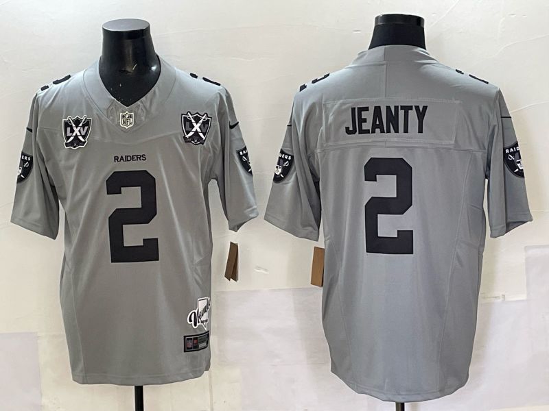 Men 2025 Oakland Raiders #2 Jeanty Grey Retro Third Generation Nike Limited NFL Jersey style